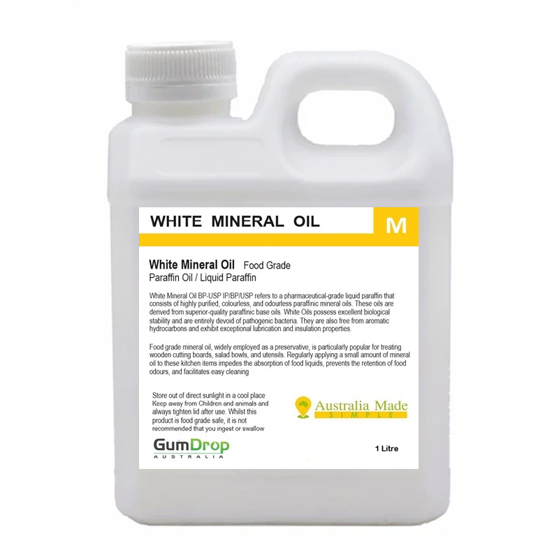 White Mineral Oil - Food Grade Light Liquid Paraffin Oil - Australian Made - GumDropAus