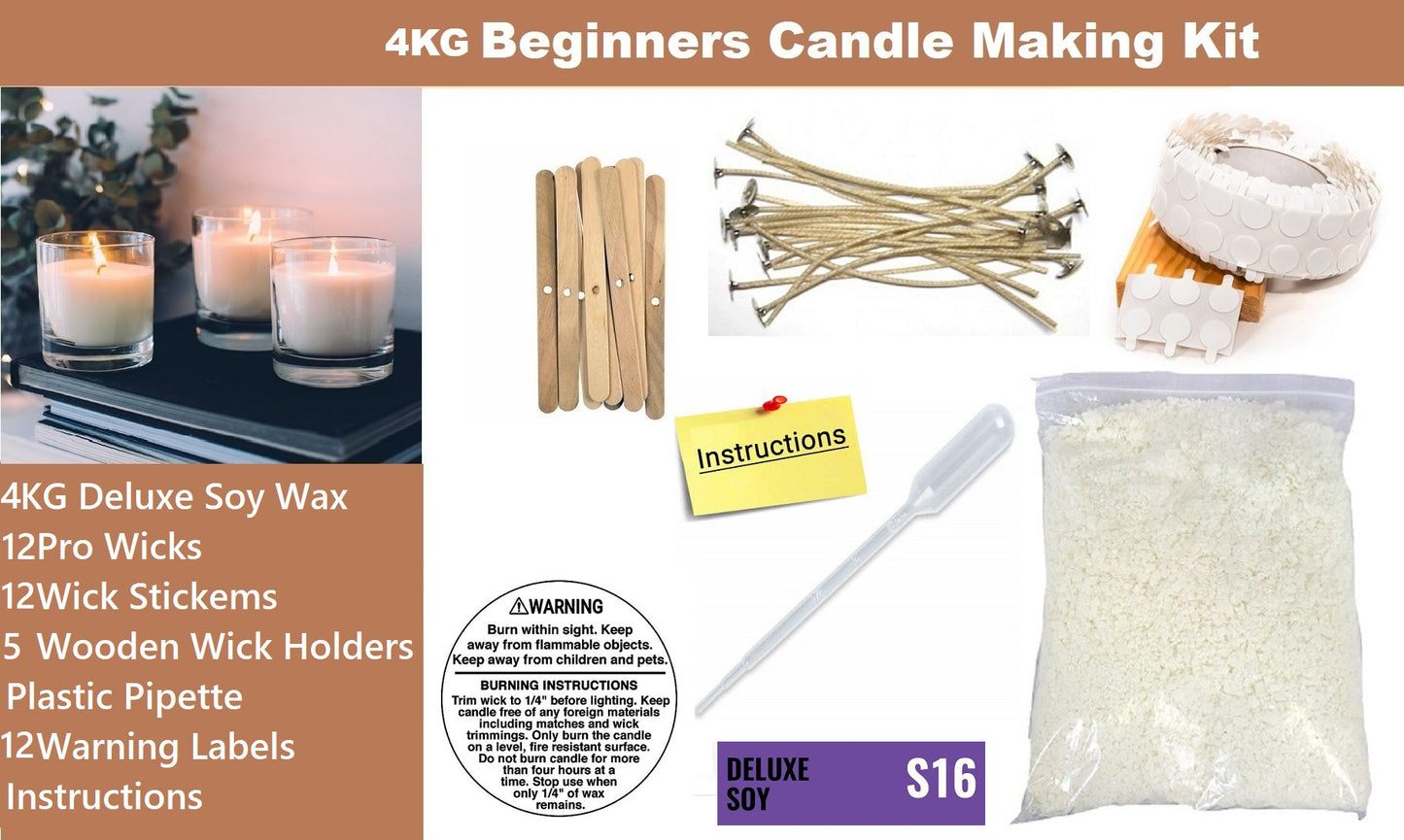 4KG Candle Making Kit - Instructions DIY - Pure Soy Wax Container
