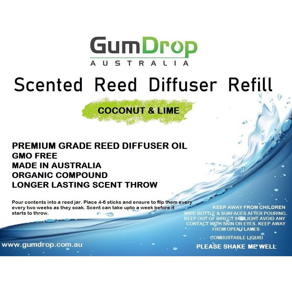 COCONUT & LIME REED DIFFUSER REFILL - GumDropAus