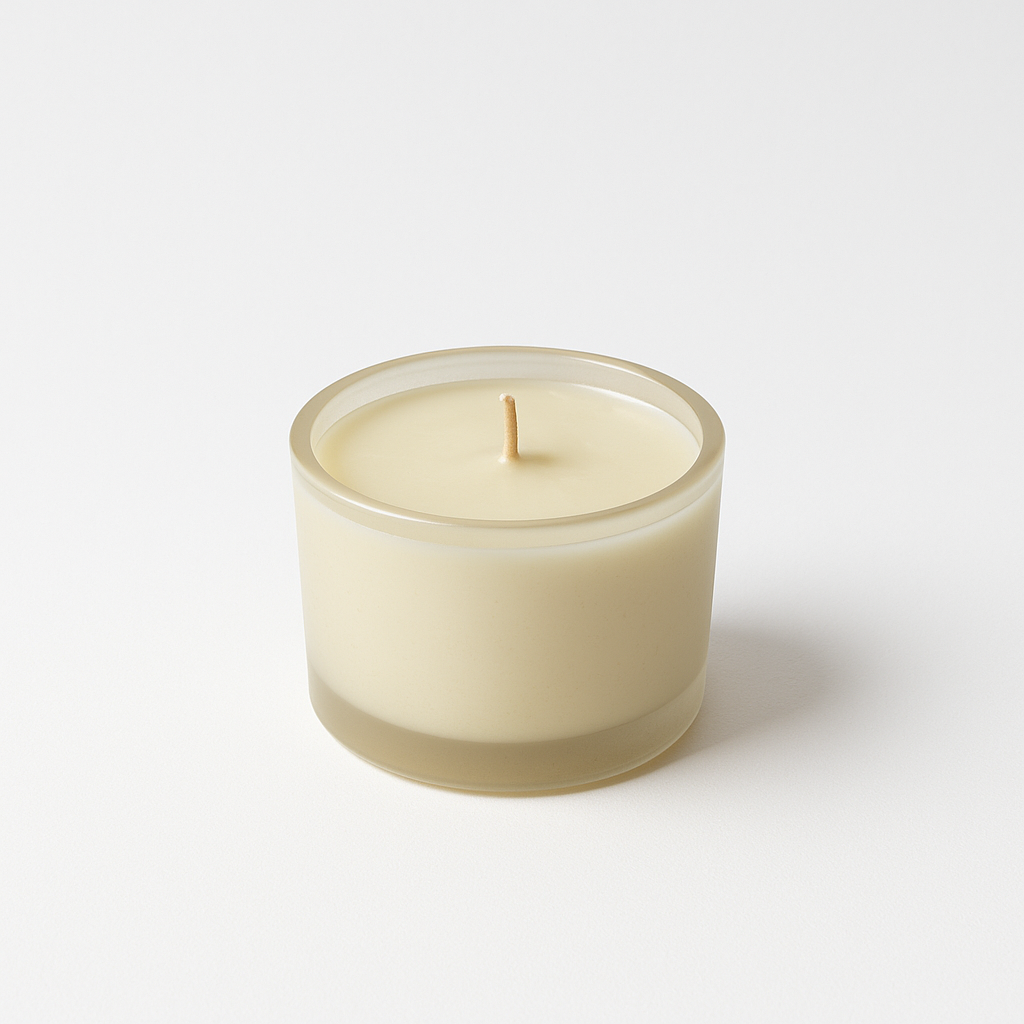 Highly Scented Frosted Glass Candle 500 Grams -Basil, Lime & Mandarin