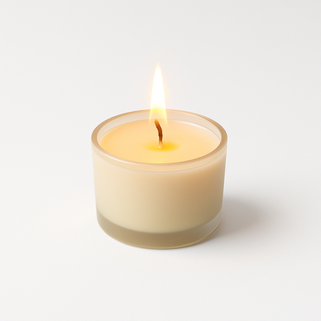 Highly Scented Frosted Glass Candle 500 Grams -Basil, Lime & Mandarin