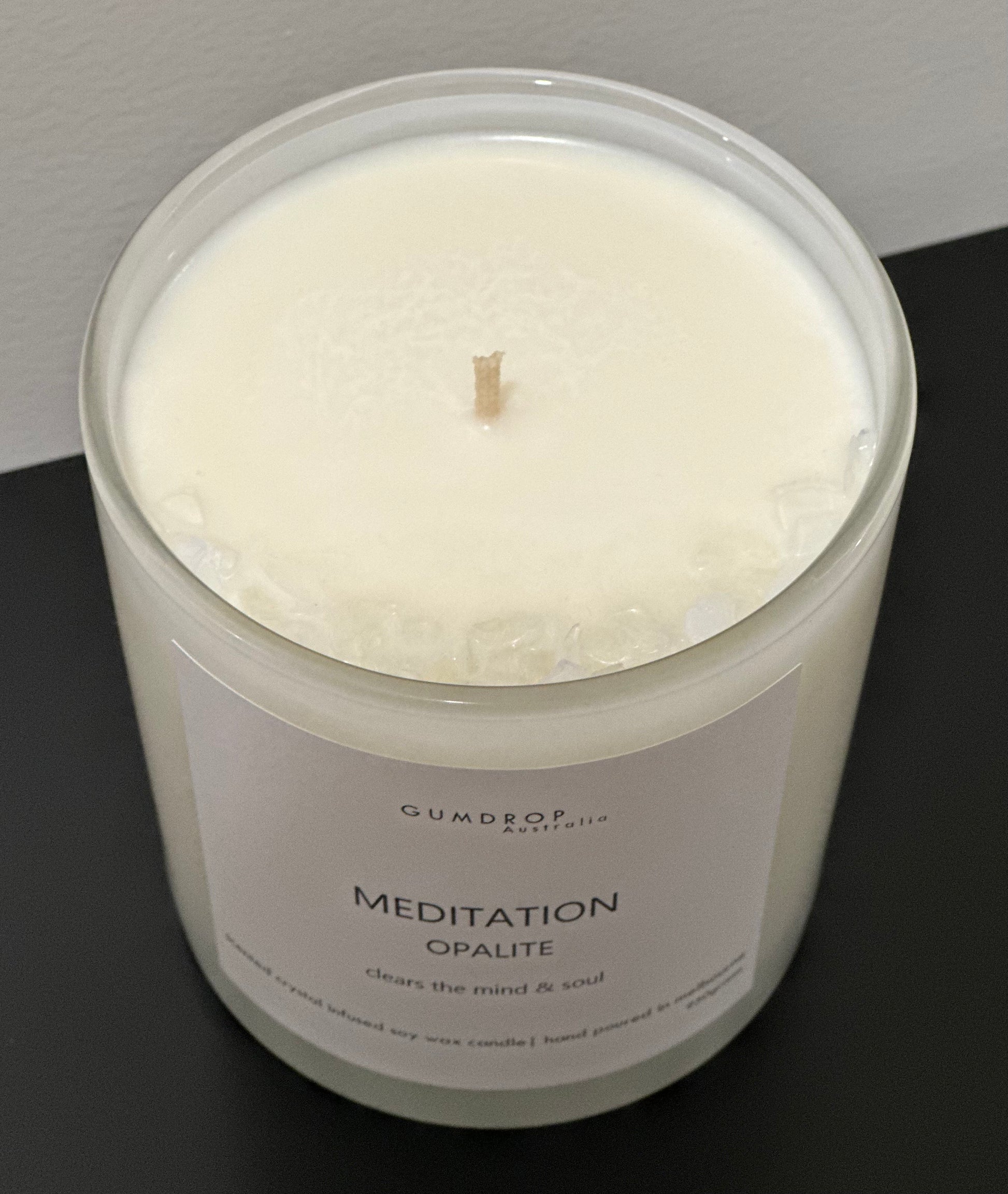 Opalite Crystal Infused Scented Candle MEDITATION - GumDropAus