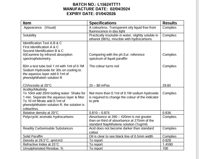 White Mineral Oil - Food Grade Light Liquid Paraffin Oil - Australian Made - GumDropAus