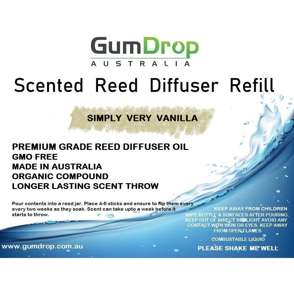SIMPLY VANILLA REED DIFFUSER REFILL - GumDropAus