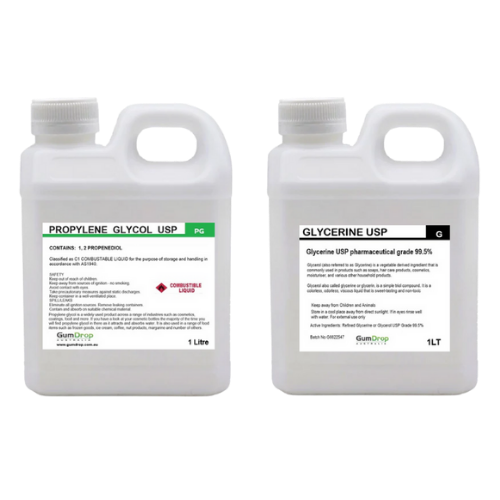 Propylene Glycol USP and Glycerine USP 1L set from Gumdrop Australia