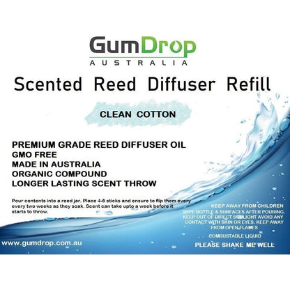 CLEAN COTTON REED DIFFUSER REFILL - GumDropAus