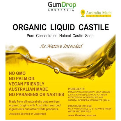 Pure Liquid Castile Soap 250ml Pump Bottle - GumDropAus