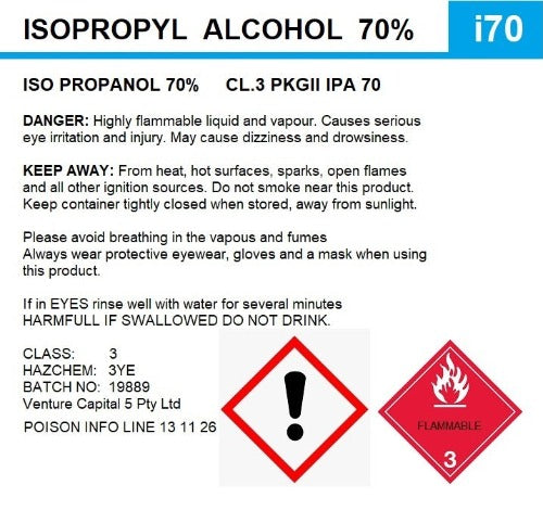 ISOPROPYL ALCOHOL 70% IPA - RUBBING ALCOHOL - GumDropAus