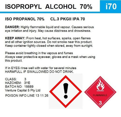 ISOPROPYL ALCOHOL 70% IPA - RUBBING ALCOHOL - GumDropAus