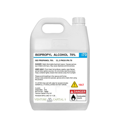 ISOPROPYL ALCOHOL 70% IPA - RUBBING ALCOHOL - 10 LT - GumDropAus
