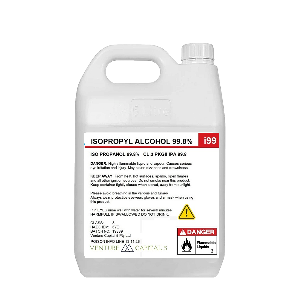 ISOPROPYL ALCOHOL 99.9% IPA - RUBBING ALCOHOL -5 LT - GumDropAus