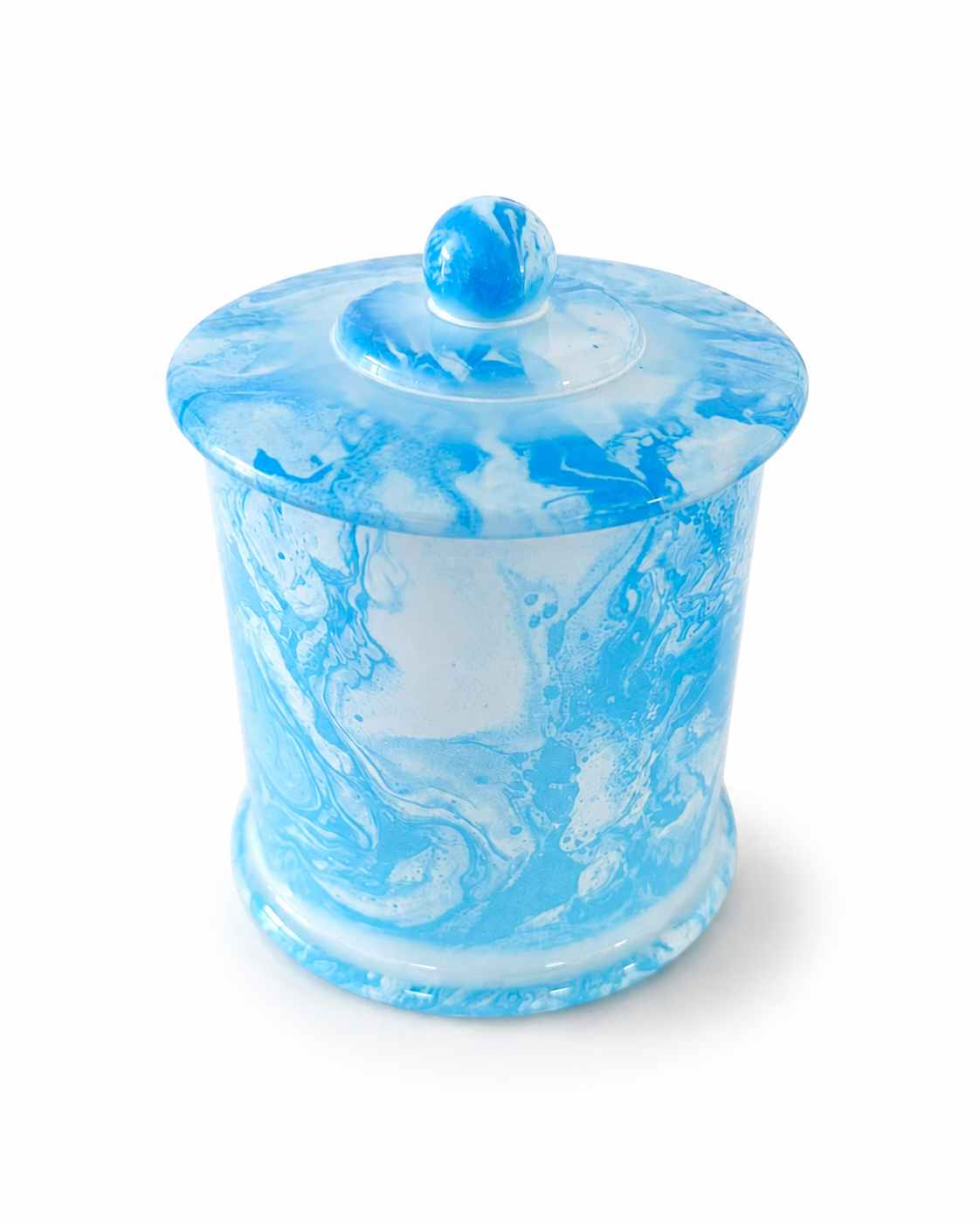Marble Glass Candle Jar with Lid – 450mL