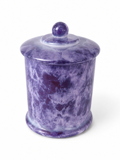 Marble Glass Candle Jar with Lid – 450mL