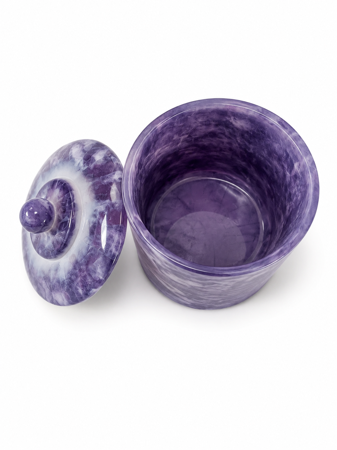 Marble Glass Candle Jar with Lid – 450mL