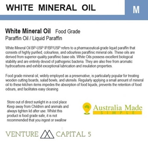 White Mineral Oil - Food Grade Light Liquid Paraffin Oil - Australian Made