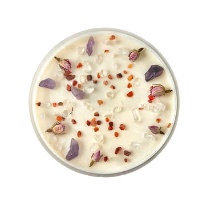 Obsidian Crystal & Botanical Infused Scented Candle PROTECTION - GumDropAus