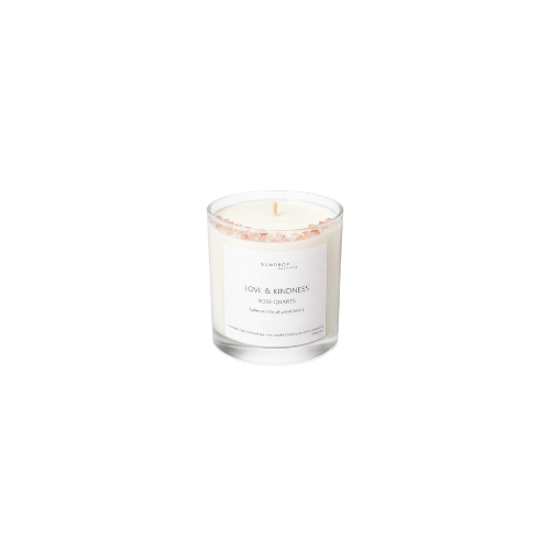 Rose Quarts Crystal Infused Scented Candle LOVE & KINDNESS - GumDropAus