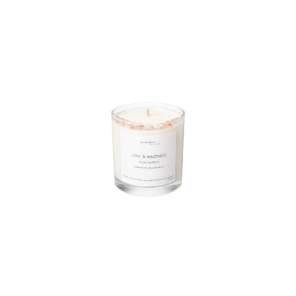Rose Quarts Crystal Infused Scented Candle LOVE & KINDNESS - GumDropAus