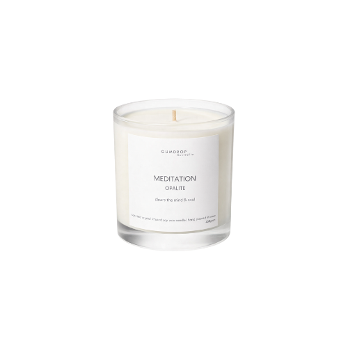 Opalite Crystal Infused Scented Candle MEDITATION - GumDropAus