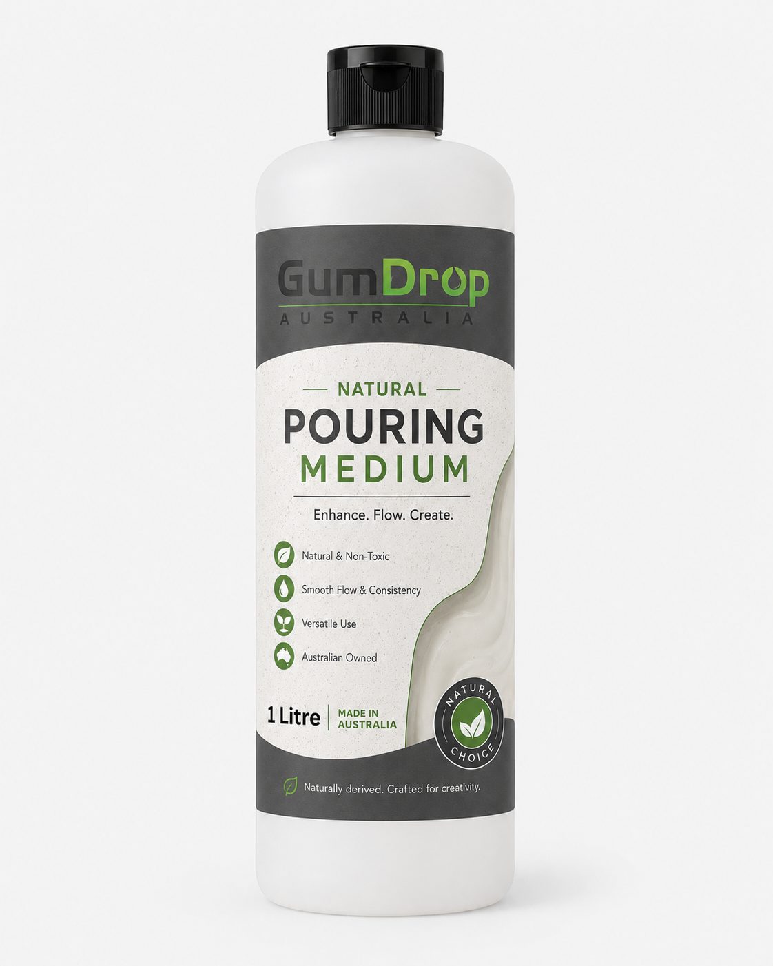 Natural Pouring Medium 1L bottle from Gumdrop Australia