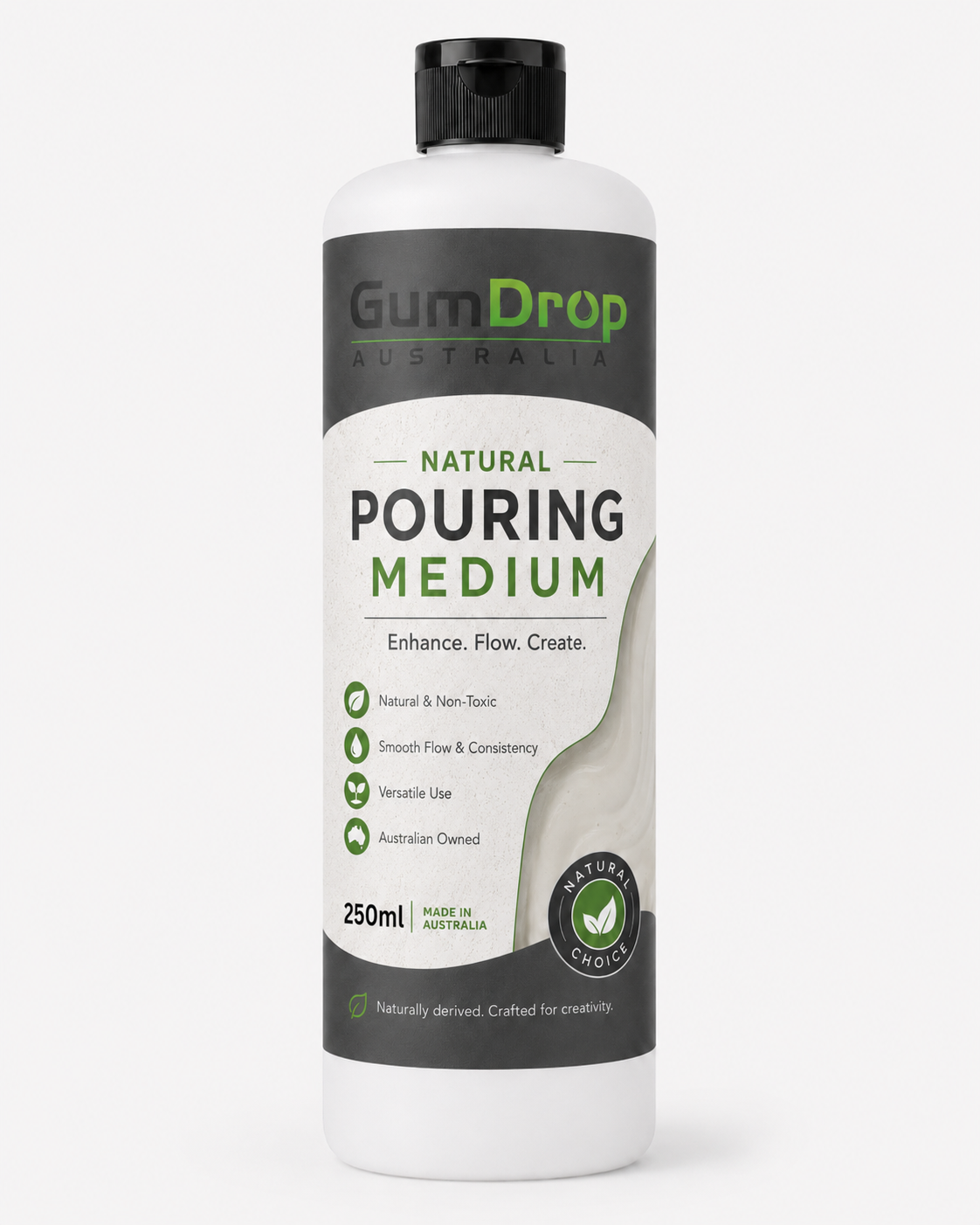 Natural Pouring Medium 250ml bottle from Gumdrop Australia