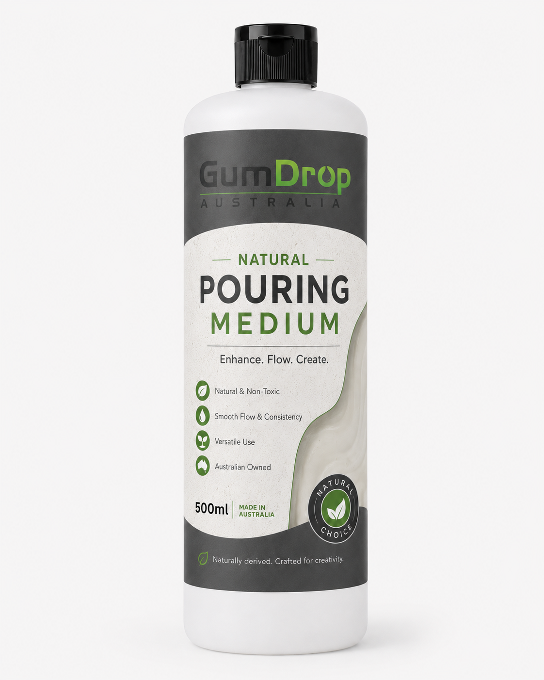 Natural Pouring Medium 500ml bottle from Gumdrop Australia