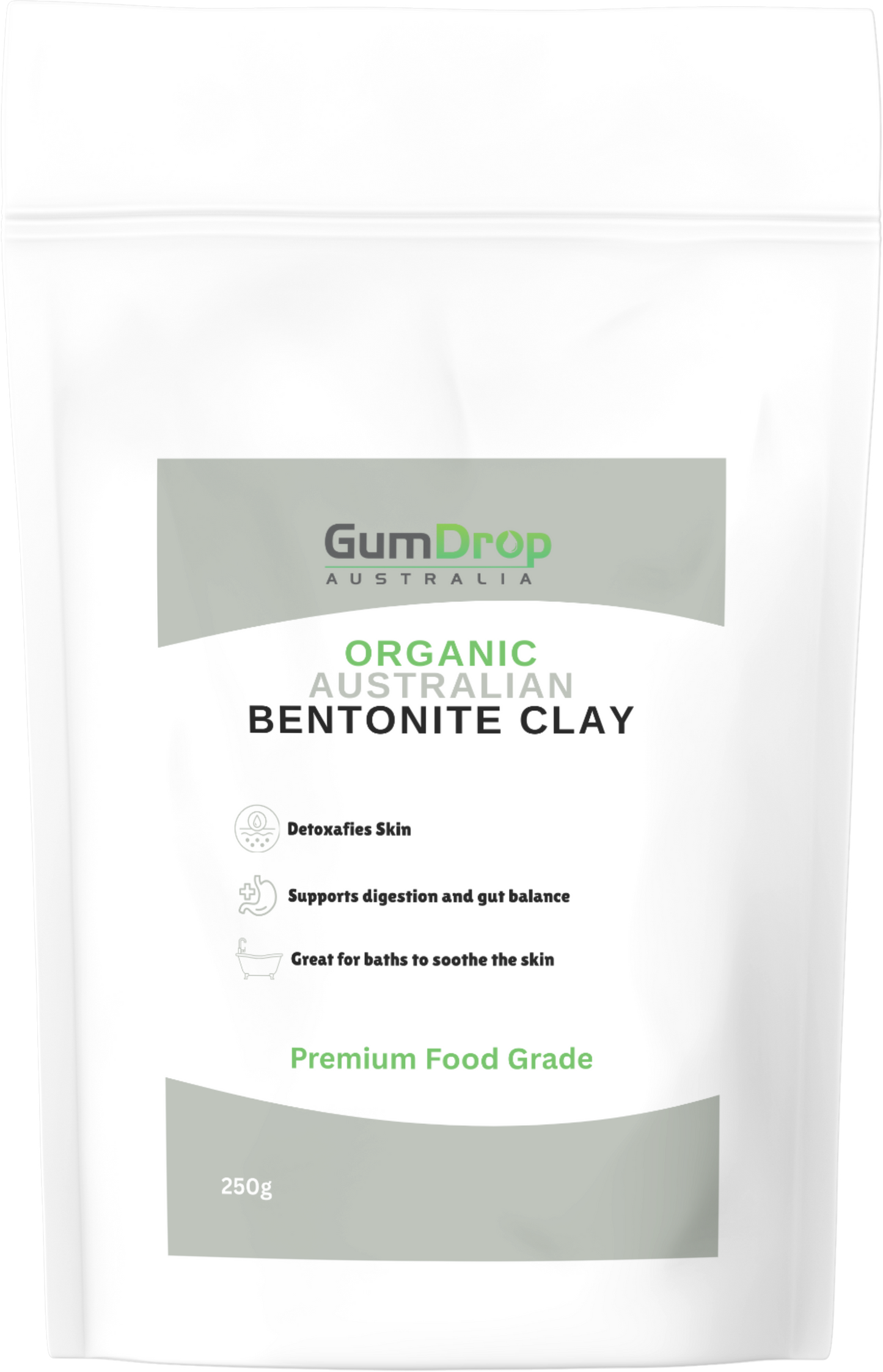 Organic Bentonite Clay pouch from Gumdrop Australia