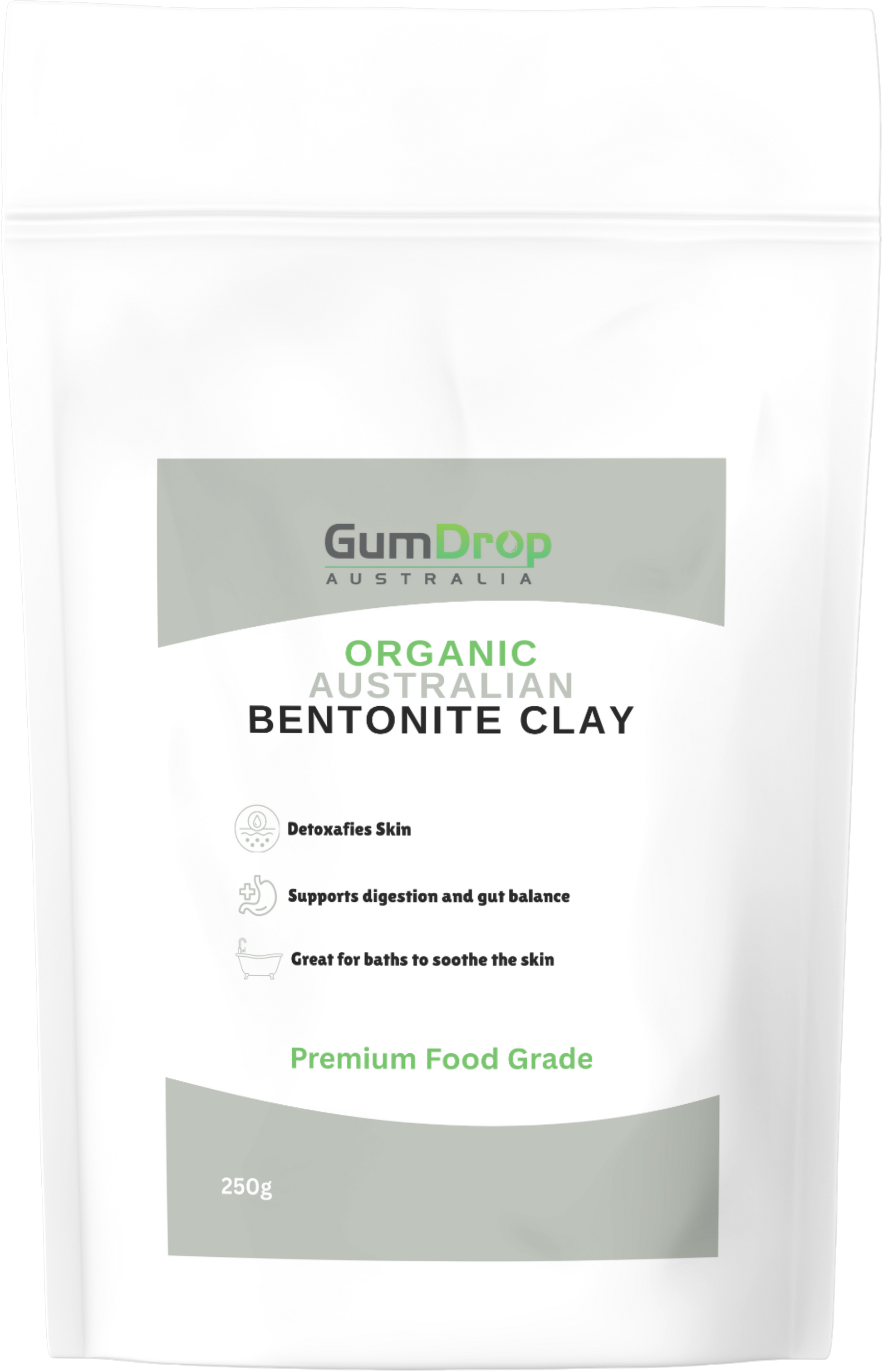 Organic Bentonite Clay pouch from Gumdrop Australia